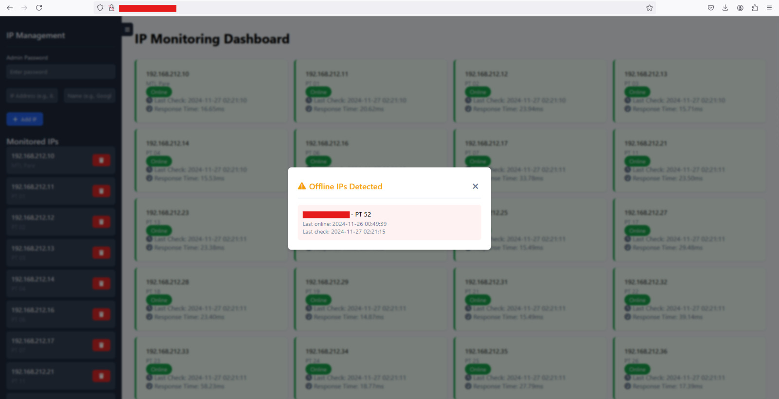 IP Monitoring System